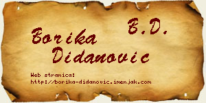 Borika Didanović vizit kartica